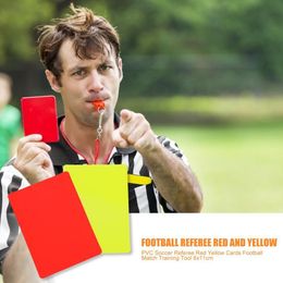 Other Sporting Goods 2pcs PVC Soccer Match Referee Red Yellow Cards Team Entertainment Football Match Training Tool 8x11cm Soccer Sport Supplies 230823