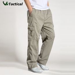 Mens Pants Brand Casual men cargo pants cotton loose trousers mens overalls Multi Pocket Straight Joggers Homme 6XL 230825