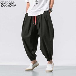 BOLUBAO Spring Men Loose Harem Pants Chinese Linen Overweight Sweatpants High Quality Casual Brand Oversize Trousers MaleLF20230824.