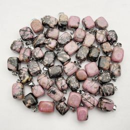 Pendant Necklaces Fashion Natural Gem Stone Rhodochrosite Necklace Making Jewellery Charem Accessories 24pc 48pc Good DIY Gift Wholesale