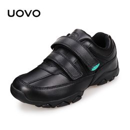 Sneakers Kids shoes UOVO 2023 Spring and Autumn Children's sneakers boy Genuine Leather Footwear Black Casual size 31 42 230823