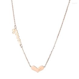 Pendant Necklaces 316L Stainless Steel Fashion Fine Jewelry Love Heart Minimal Charms Chain Choker Collier & Pendants For Women