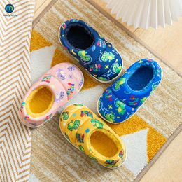 Sandals Kids Print Slipper For Boys Indoor Shoes Baby Girl Fur Slides Cotton Warm Winter House Children Non slip Miaoyoutong 230823
