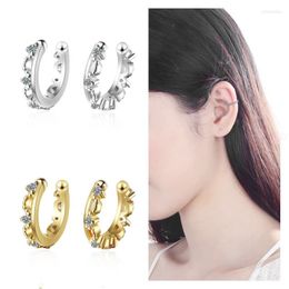 Backs Earrings Exquisite Crystal Crown Gold Clip Female Jewelry Vintage Silver 925 Sterling Women Party Accessories