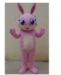 Easter Pink Rabbit Animal Mascot Costume Halloween Costume Fany Dress Set Adult