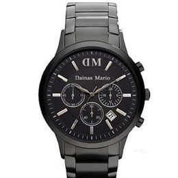 2017 Mens Fashion Classic Chronograph Gunmetal Ion Steel Black Men's Watch AR2453 ar2460 ar2461 original box305Y