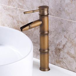 Bathroom Sink Faucets Basin Faucet Antique Brass Bamboo Shape Mixer Single Handle For Kitchen Family El Bathtub