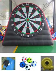 wholesale 5mH 16.5ftH With 5 balls Free Ship Outdoor Activities 2023 inflatable foot dart soccer darts board sport game for sale