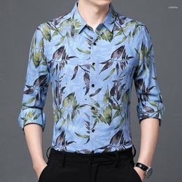 Men's Casual Shirts Designer For Men 3D Print Long Sleeve Fashion Silky Summer High Quality Soft Comfortable Premium Camisas De Hombre