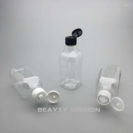 Storage Bottles 200ML 24PCS Empty Clear Plastic Flip Screw Cap Bottle Shampoo Square Cosmetic Essential Oil Container