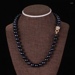 Choker Four Styles 10-11mm White Pink Purple Black Freshwater Pearl Micro Inlay Zircon Leopard Head Buckle Accessories Necklace Lo