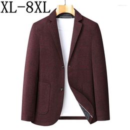 Men's Suits 8XL 7XL 6XL Brand Top Quality Autumn Winter Thick Warm Mens Blazer 2023 Long Sleeve Loose Business Casual Male Jackets