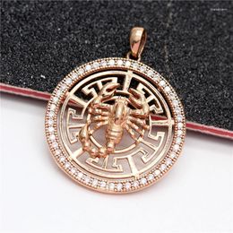 Chains 585 Purple Gold Pendant Creative Star Sign Plated 14K Rose Round Scorpius Necklaces Hollow Out Classic Jewellery