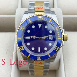 Wristwatches NH35 Case Men's Watch Movement Stainless Steel Sapphire Glass Nh36 Dail C3 Luminous DIY S Logo Blue Gold Subm