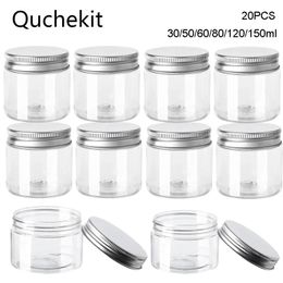 Bottles Jars 20Pcs 30506080120150ml Storage Jars With Lids Aluminium Round Canister Empty Plastic Cosmetic Jars Food Travel Bottle Pot 230824