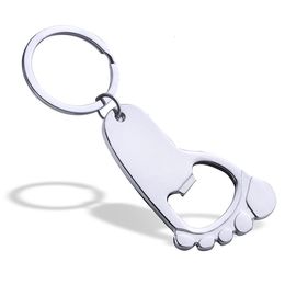 Keychains Lanyards LVK6 Personalized Custom Baby Name Birthday Foot Keychain Engraved Date Footprint Keyrings 230823