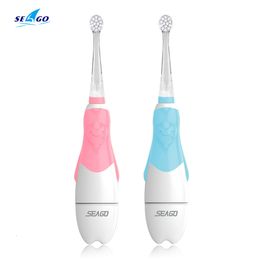 Toothbrush Seago Kids Sonic Electric Toothbrush 2 Mins Smart Timer Children Sonic Tooth Brush Colourful Led Light Brush Waterproof Gift 230824