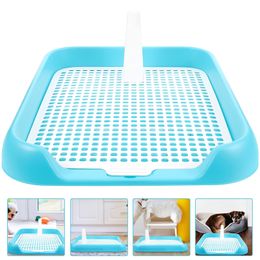 kennels pens Urine Plate Dog Pee Tray Pets Toilet Bowl Training Puppy Household Plastic Grid Accessory Antislip 230823