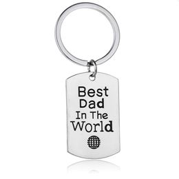 12 Pcs Lot Dad In The World Charm Keychain Family Men Son Daughter Father 'S Day Gift Key Ring Papa Daddy Car Keyring Je267u