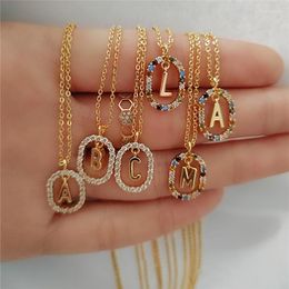 Pendant Necklaces 2023 Trendy Letters A - Z Initial M S C K Alphabet Pendente Long Chain Necklace Say My Name Wedding Jewellery Gift