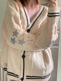 Knit Cardigan Sweater Knitwears Women Spring Oversize Y2k Embroidered Chic Sweaters for Woman Fashion Casual Casaco Feminino HKD230815