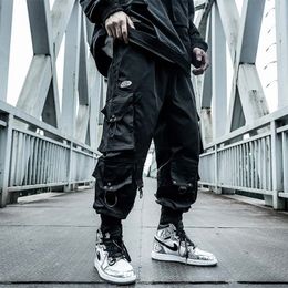 Mens Pants HOUZHOU Black Cargo Men Joggers Hip Hop Techwear Hippie Trousers for Streetwear Plus Size Pockets Oversize 230825