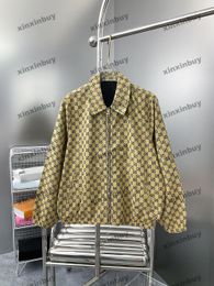 xinxinbuy Men designer Coat Jacket Double sided Letter jacquard fabric long sleeve women gray Black white khaki S-2XL
