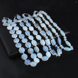 Chains Women Necklace Natural Stone Opal Irregular Beads Charms For Birthday Gift Length 45 CM