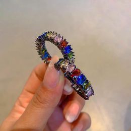 Hoop Earrings 2023 Design Light Luxury European And American Fashion 925 Silver Needle Colorful Zircon For Women Jewelry Gifts