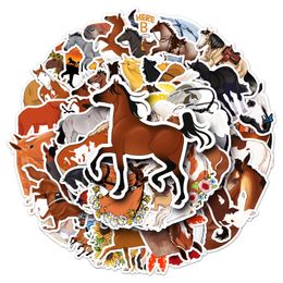 50 pcs horse stickers animal waterproof decoration mobile diary cartoon