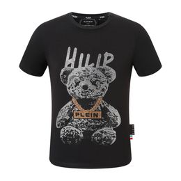 PLEIN BEAR T SHIRT Mens Designer Tshirts Brand Clothing Rhinestone PP Skulls Men T-SHIRT ROUND NECK SS SKULL Hip Hop Tshirt Top Tees 16607