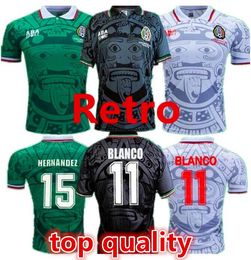 86 94 95 98 06 Mexico Retro Soccer Jersey Home Away Football Shirts 1998 Men's Vintage BLANCO HERNANDEZ Campos Short Sleeve Sport Uniforms Camiseta Futbol 66