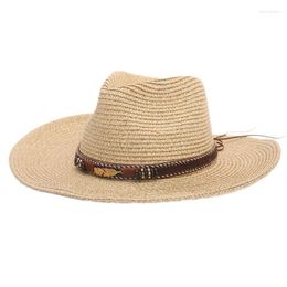Bandanas Cowboy Hat For Men Women Western Sexy Cowgirl Wide Brim Summer Shade Jazz Cap Unisex Vacation Beach Sunhat