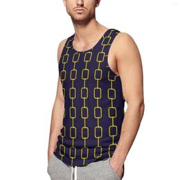 Men's Tank Tops Gold Chain Top Males Vintage Print Summer Custom Bodybuilding Cool Oversized Sleeveless Shirts