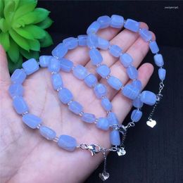 Strand Natural Stone Blue Lace Agate Bracelets Entourage Beads Bangles Women Men Jewelry Adjustable Fashion