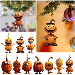 Pumpkin Acrylic Pendants Thanksgiving Halloween Christmas Tree Hanging Pendant Fall Autumn Home Ornaments