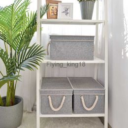 3 Gallon Foldable Fabric Storage Bins with Lid and Cotton Rope Handles Grey 3 Count HKD230812