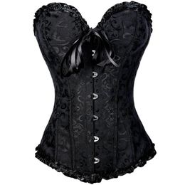 2020 sexy jumpsuit tight satin corset brocade satin corset top with lace back underwear Bodyshaper waist bodysuit 5 colors271c