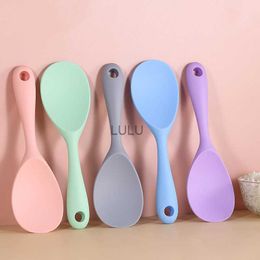 Hanging Silicone Rice Spoon Kitchen Ladle Non-stick Saucepan Electric Rice Cooker Cooking Scoop with Holes Household Items HKD230810