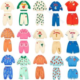 Clothing Sets Bebe Store 2023 children mosaic contrast suit treasures leisure Joker loose sweater kids clothes 230823