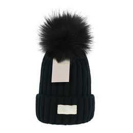 2023 wholesale price New Pom Poms Winter letter U Hat for Women Fashion Solid Warm Hats Knitted Beanies Cap Brand Thick male and Female Cap Wholesale