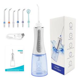 Other Oral Hygiene 5 Mode Irrigator USB Portable Dental Water Flosser IPX7 Waterproof Jet Teeth Cleaner 6 Nozzle Whitening 230824