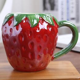Mugs Creative Cute Fruit Ceramic Mug Water Cup With Handle Children Milk Personalised Cups European And American Office