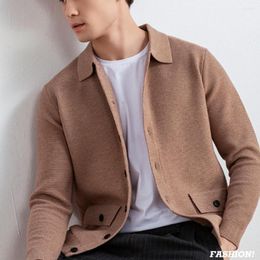 Men's Sweaters Winter Sweater Slim Fit Long Sleeve Turn Down Collar Cardigan Button Knitted Cold Coat For Male Korean Luxury Clothing