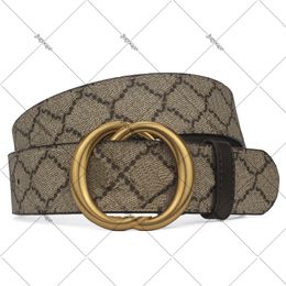 Designer Belts Striped Twill Plaid Gold Double Letter Smooth Buckle Belt Fashion Cintura Mens Women Luxury Genuine Leather Belts Width 3.8cm