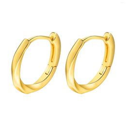 Hoop Earrings Mobius Brands Small Round Huggie Earring For Women Gold Plated Stainles Steel Twisted Spiral Jewellery