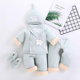 Clothing Sets 6Pieces Set Born Baby Winter Cotton Suit Thickened Warm Clothes For Boys And Girls 0-2 Years