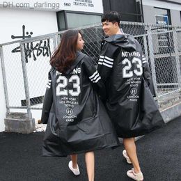 Lovers Black Raincoat Fashion Couple Rainwear EVA Men Raincoats Transparent Women Rain Coat Adult Cloak Rain Poncho Dropshipping Q230824