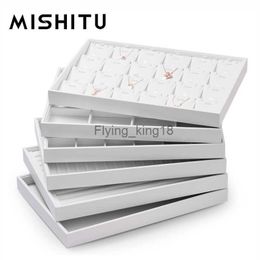 MISHITU Premium White Leather Stackable Jewelry Tray Jewelry Display Props Set Drawer Organizer Trays Rings Earrings Storage Box HKD230812