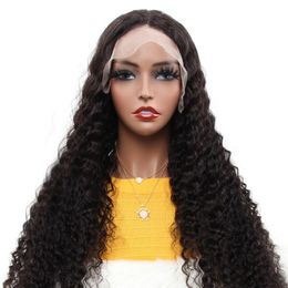 Curly Loose Deep Straight Lace Frontal Wig Human Hair Lace Front Wigs Natural Color for Women330c
